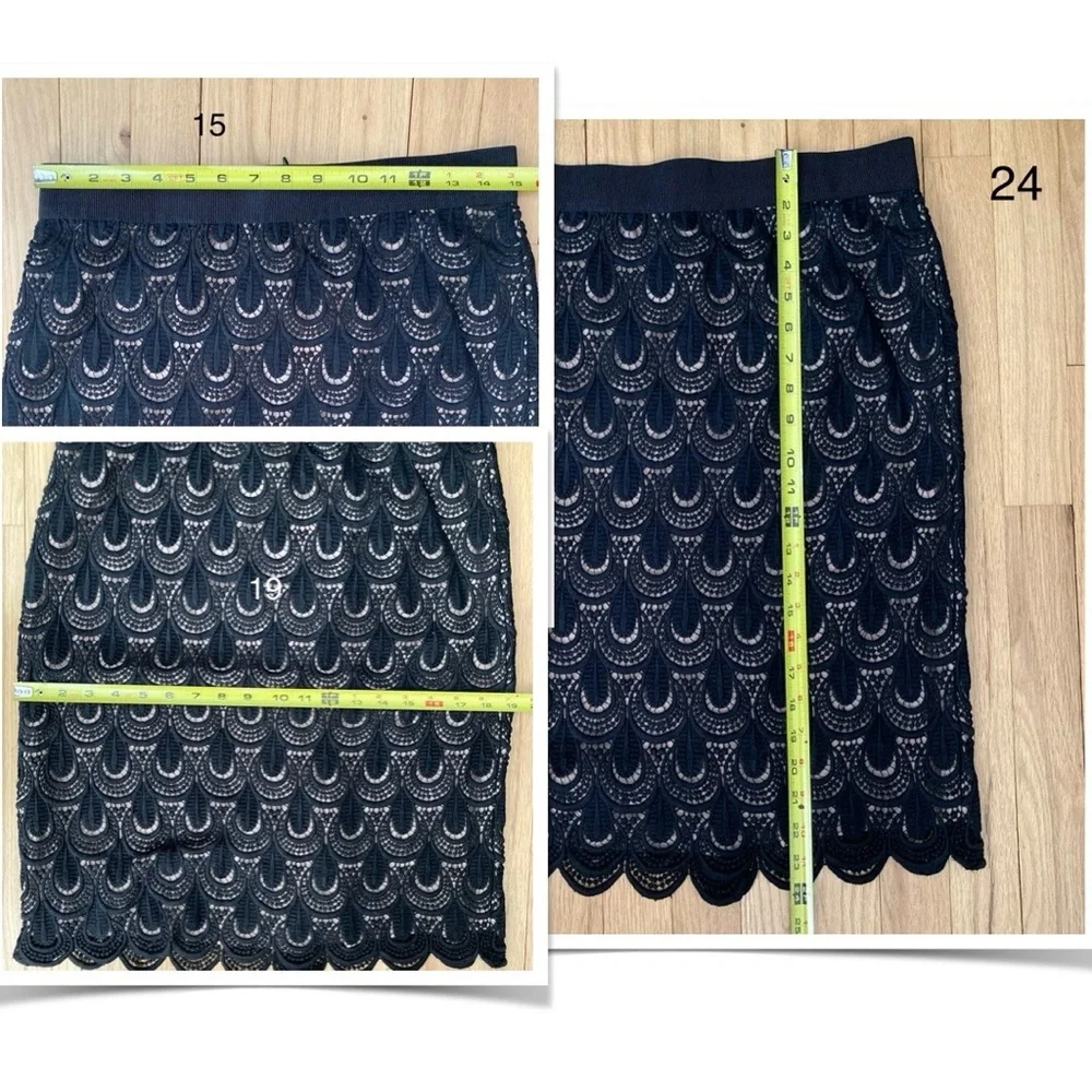 NWT Ann Taylor Black Guipure Lace Evening Skirt size 8 T